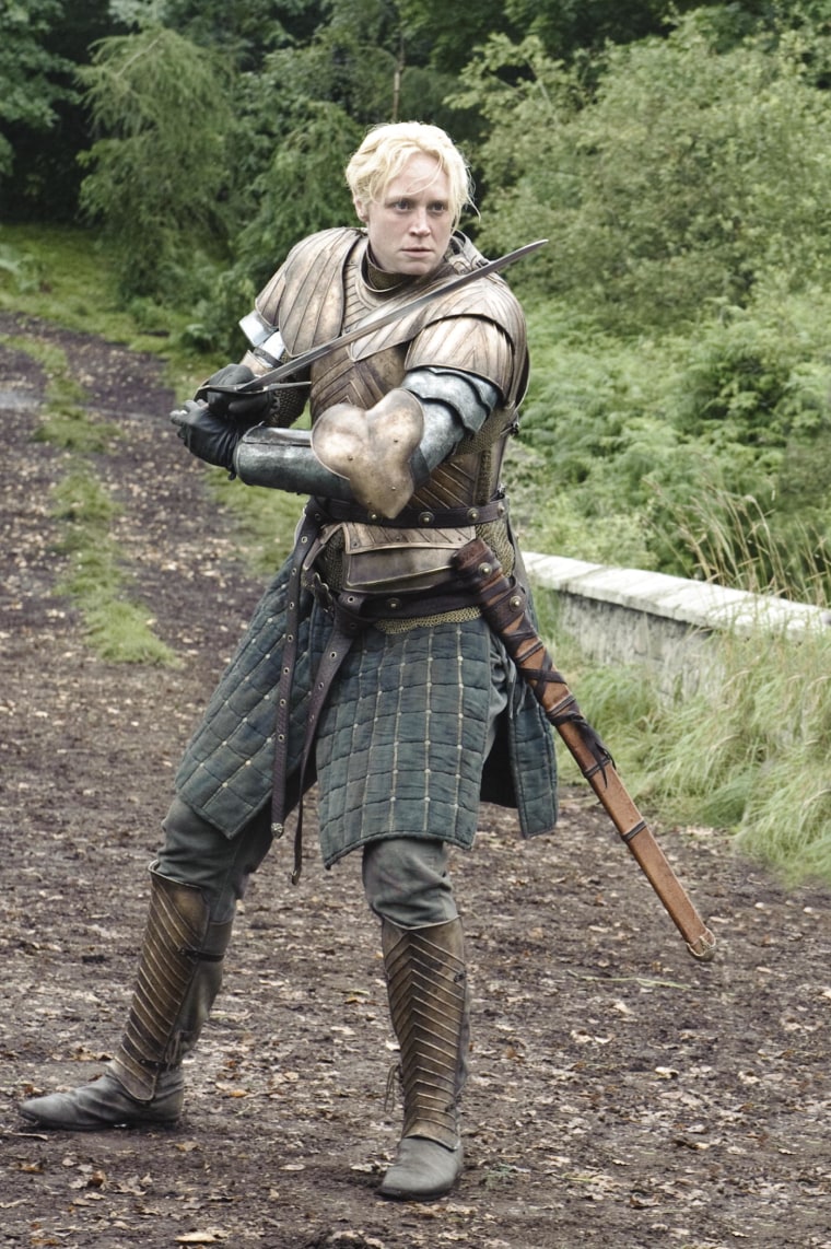 Gwendoline Christie as Brienne of Tarth.