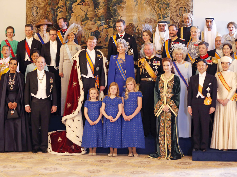 King Willem-Alexander his wife Queen Maxima accompanied by their daughters Crown Princess Catharina-Amalia, Princess Ariane, Princess Alexia and guest...