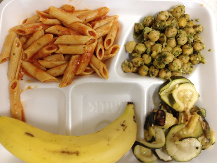 A vegetarian meal at P.S. 244 in Flushing, Queens.