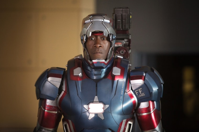 Don Cheadle, aka War Machine/Iron Patriot, is Tony Stark's pal. Unlike Robin, he's no fawning sidekick.