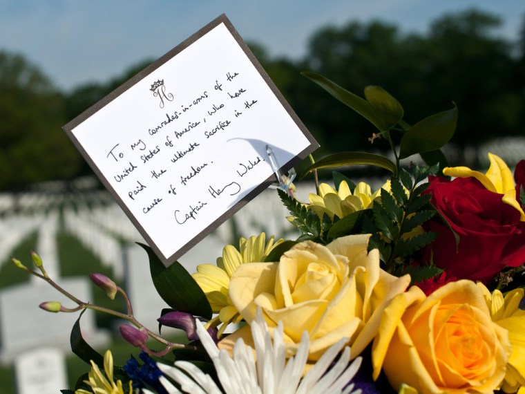 Prince Harry's handwritten message to fallen U.S. military.
