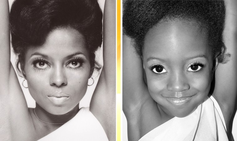 This pint-size model recreates an iconic image of Diana Ross.