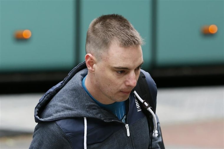 Ryan Ackroyd arrives at Southwark Crown Court in central London May 15, 2013. REUTERS/Stefan Wermuth
