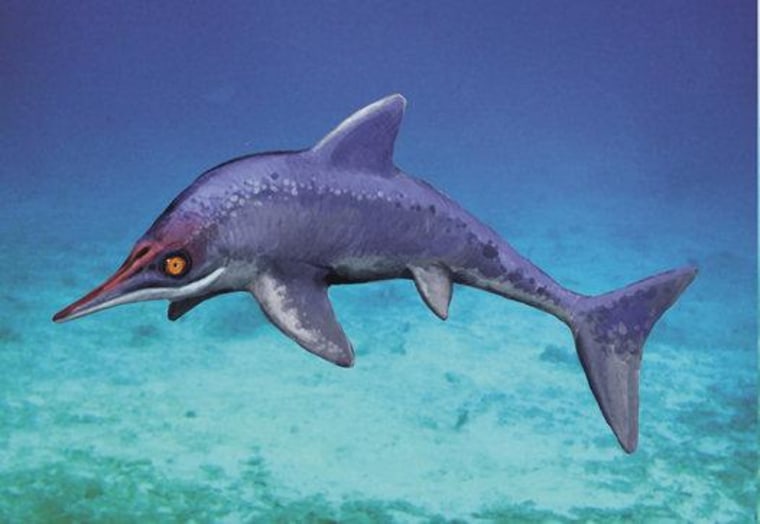 An artist's impression of Malawania, a Jurassic-style ichthyosaur that survived into the Cretaceous.