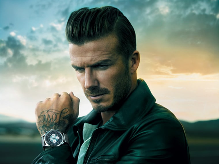 Beckham poses for a watch ad — and maybe fights crime.