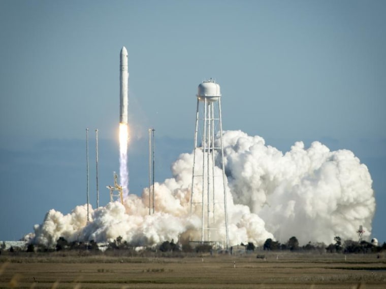 The Orbital Sciences Corp. Antares rocket launches at the NASA Wallops Flight Facility in Virginia on April 21. Perhaps a