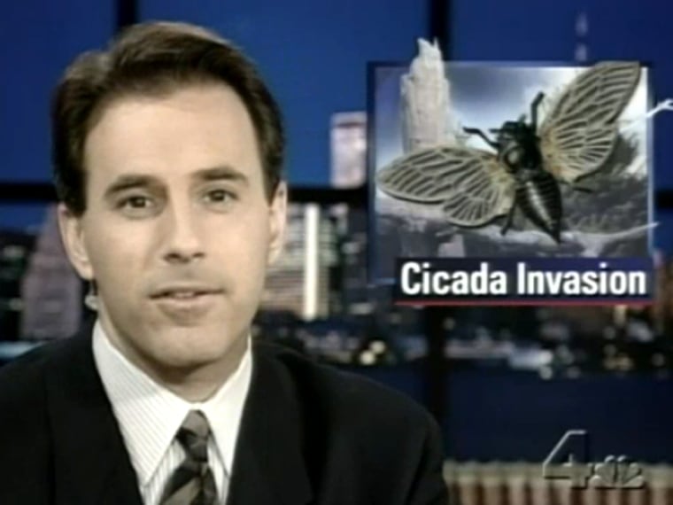 Matt Lauer covering the cicada invasion in 1996.