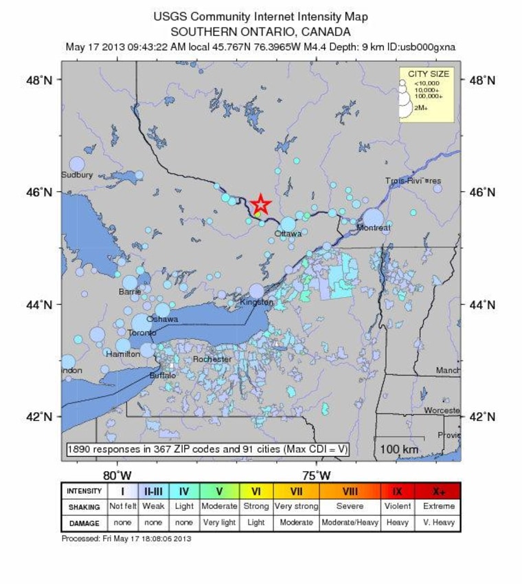 Ottawa earthquake felt widely because of old bedrock