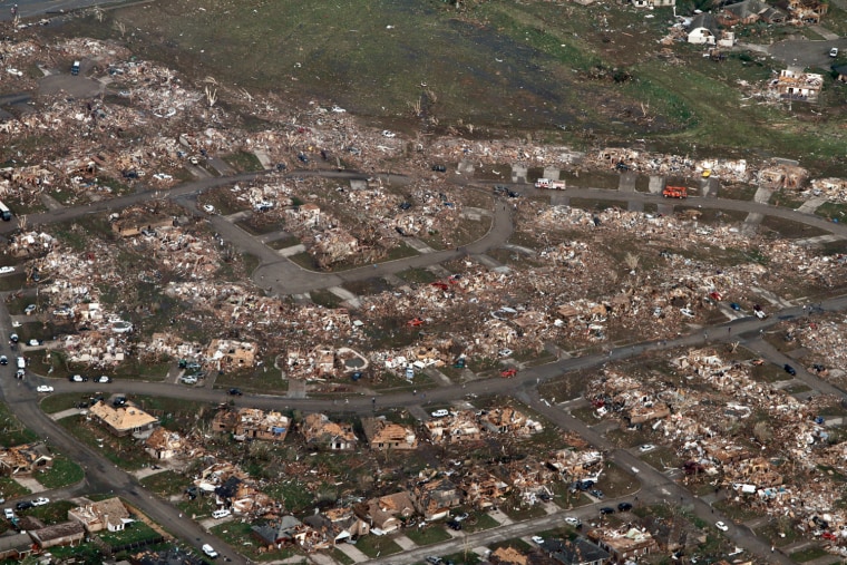 Aerials show path and destructive force of the Oklahoma tornado