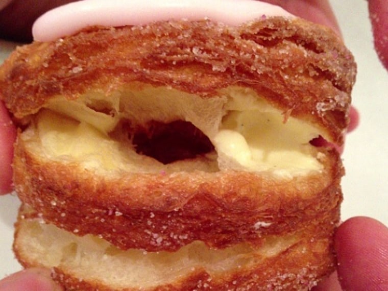 The Cronut features deep fried croissant dough filled with vanilla cream.
