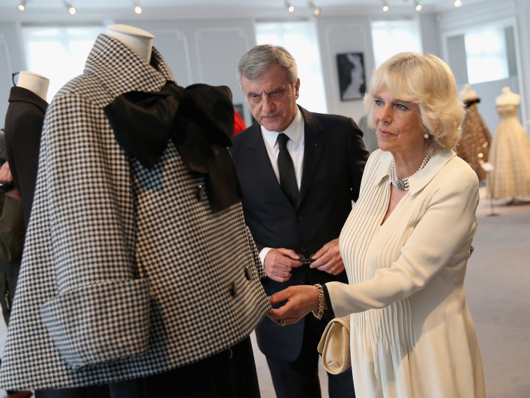 PARIS, FRANCE - MAY 28:  Camilla, Duchess of Cornwall visits the headquarters of Dior on May 28, 20013 in Paris France. Camilla is on her first overse...