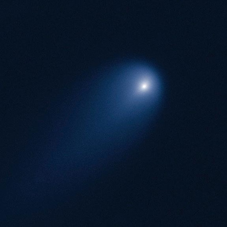 This NASA Hubble Space Telescope image of Comet ISON was taken on April 10, 2013, when the comet was slightly closer than Jupiter's orbit at a distance of 386 million miles from the sun (394 million miles from Earth).
