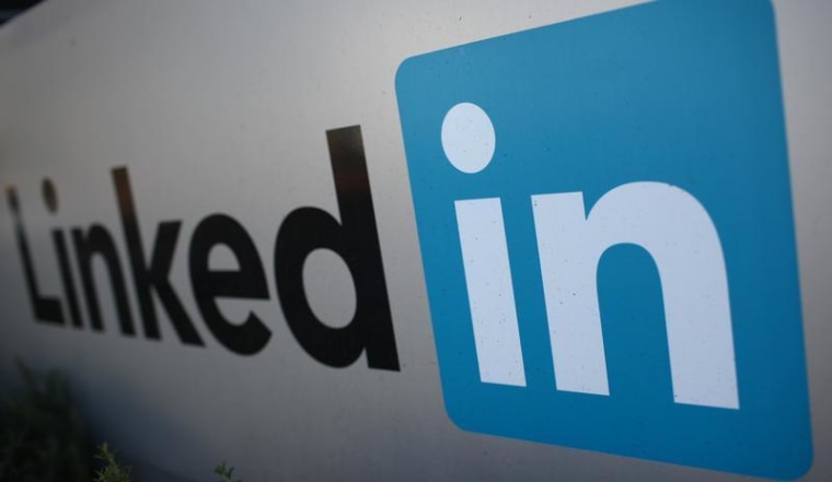 The logo for LinkedIn Corporation, a social networking website for people in professional occupations, is pictured in Mountain View, California Februa...