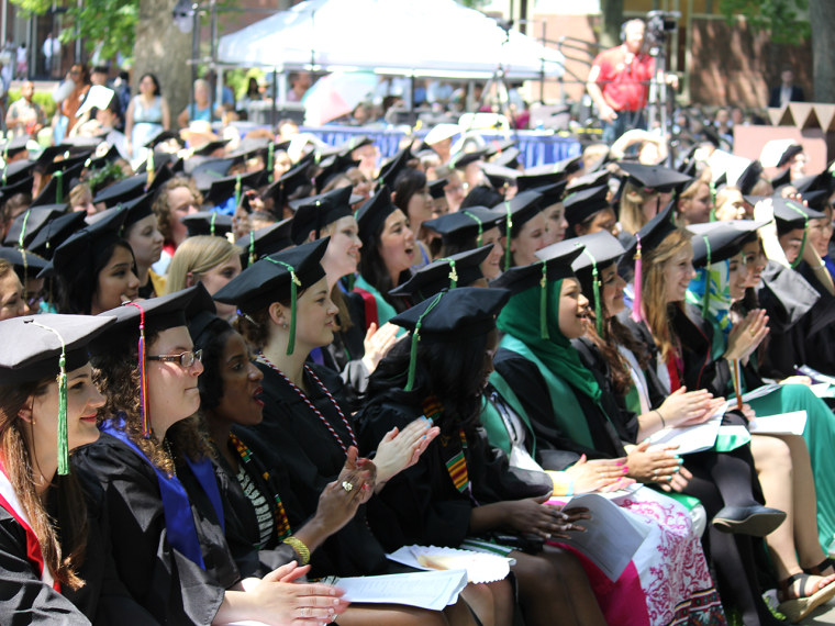 Graduates at Wellesley in 2013.