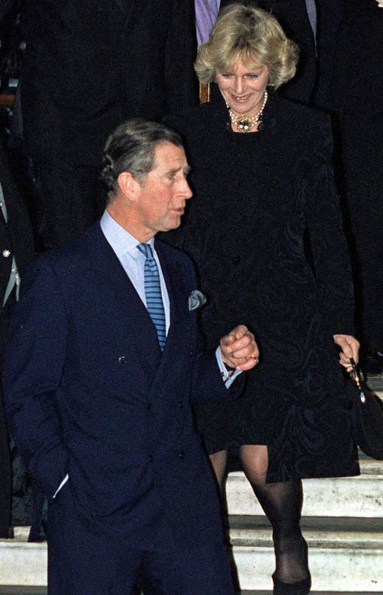 LONDON -  JANUARY 28: (FILE PHOTO)  HRH Prince Charles And Camilla Parker-Bowles are seen leaving the Ritz Hotel in London after attending the 50th bi...