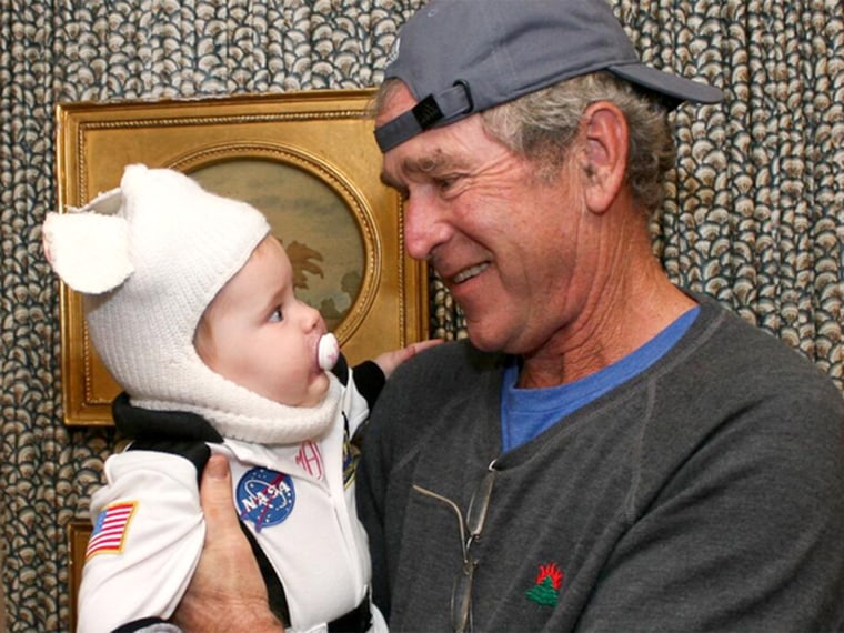 What a treat President Bush spends Halloween with granddaughter Mila