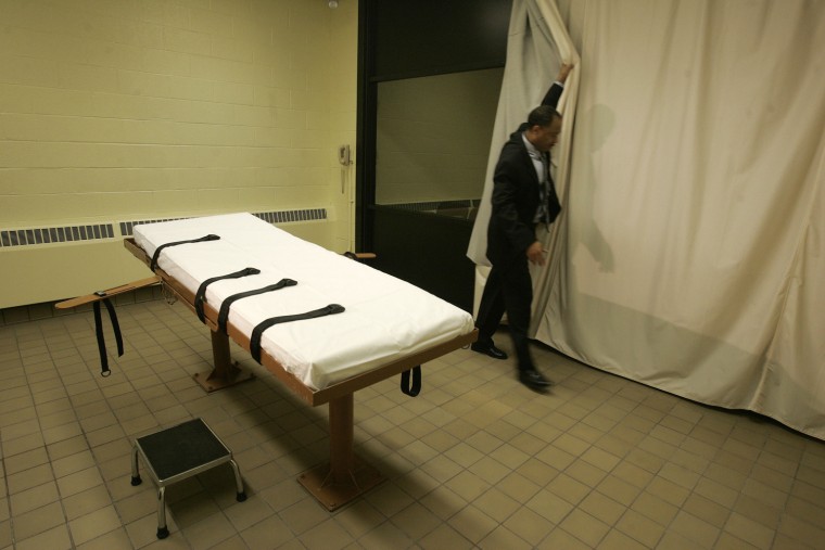 The death chamber at the Southern Ohio Correctional Facility in Lucasville, Ohio, in 2005.