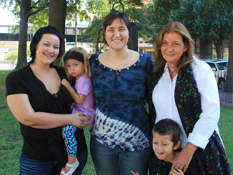 From left to right: Cherie Williams (Cherylâ€™s daughter and Kateâ€™s biological sister) holding Iris.  Kate Snyderman, Cheryl Williams. And the littl...