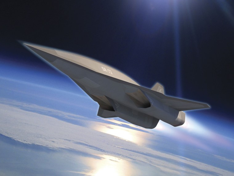 Lockheed Martin's planned SR-72 twin-engine jet aircraft is seen in this artist's rendering