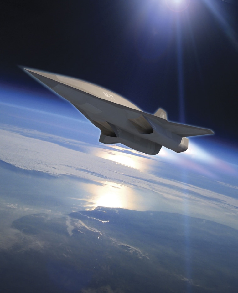 Lockheed Martin's planned SR-72 twin-engine jet aircraft is seen in this artist's rendering