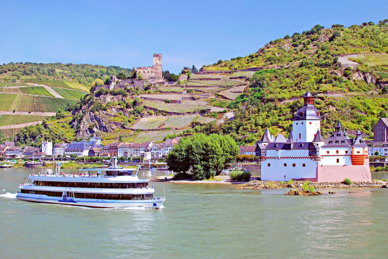 Rhine River, Kaub, Germany. Cruise lines are expanding their river fleets in Europe at a record-breaking pace, with at least 20 vessels scheduled to debut in 2014.