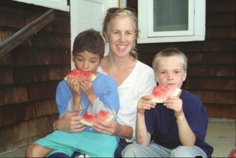 Margaret Schwartz and her two adopted sons.