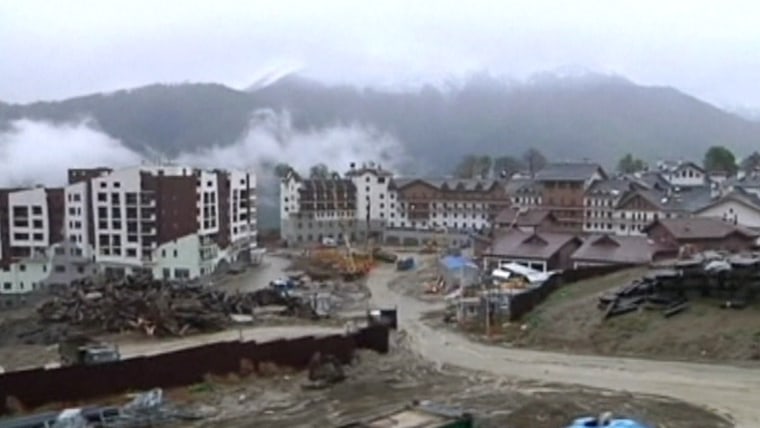 The Olympic Village under construction in Sochi.