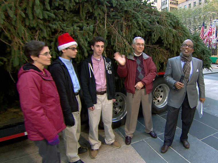 The Vargoshe family made the trip from their home in Shelton, Conn., to say goodbye to the tree that has been a fixture in their lives for more than 20 years and will serve as this year's Rockefeller Center Christmas tree.