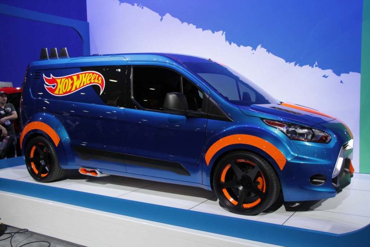 Ford showed off its customized Hot Wheels version of its Transit Connect at the 2013 SEMA Show in Las Vegas.