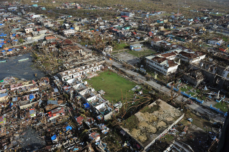 The town of Guiuan in Eastern Samar province, central Philippines on Nov. 11, 2013.