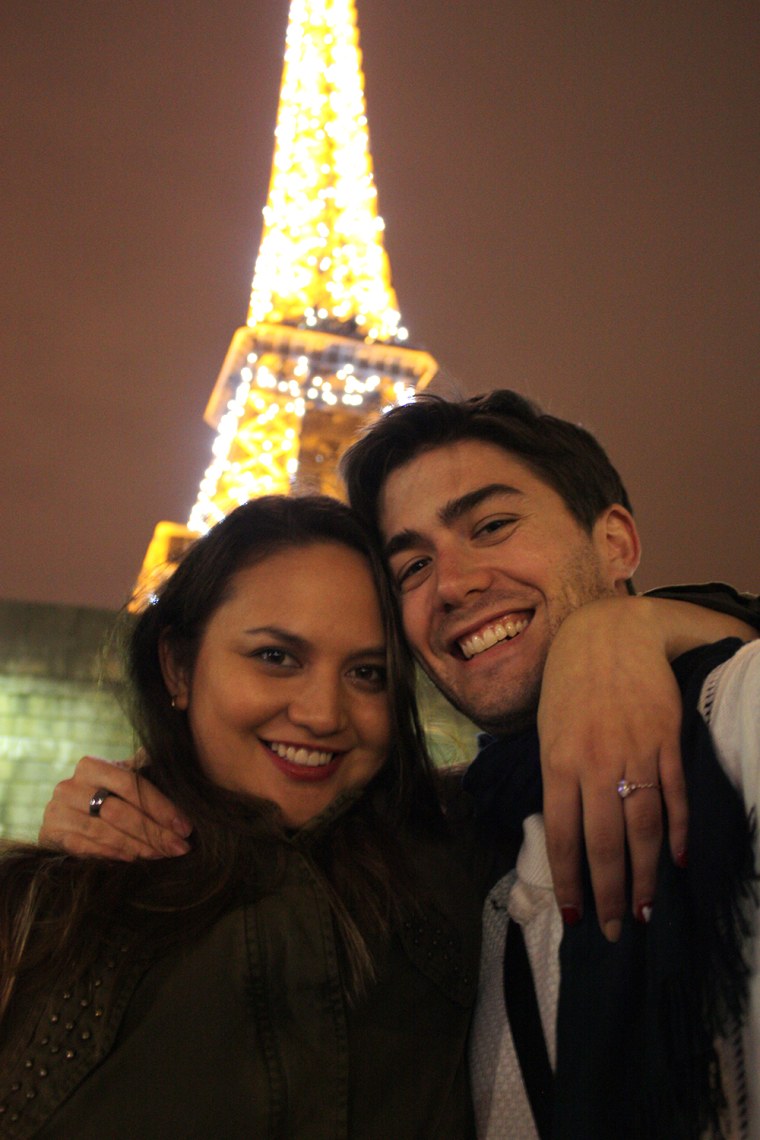 Bryant proposed to Manzano in front of the Eiffel Tower in September.
