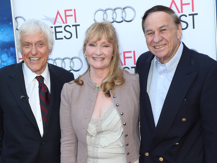 HOLLYWOOD, CA - NOVEMBER 09:  (L-R) Actors Dick Van Dyke and Karen Dotrice and songwriter Richard M. Sherman attend the AFI FEST 2013 presented by Aud...