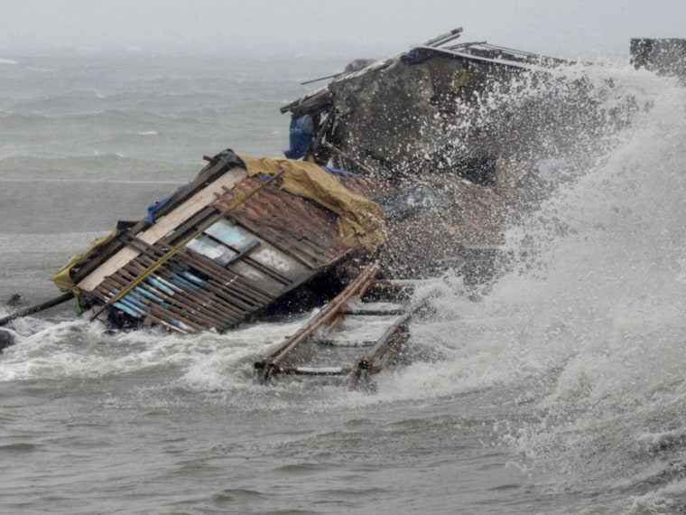 Authorities estimated that one of the most powerful storms ever recorded killed at least 10,000 people in the central Philippines, with huge waves sweeping away entire coastal villages and devastating the region's main city.