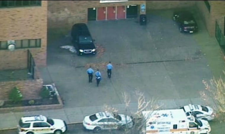 Police outside Brashear High School in Pittsburgh on Wednesday.