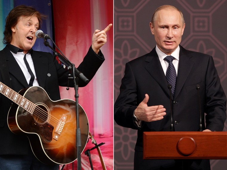 Paul McCartney put a letter to Russian President Vladimir Putin on his website, asking for his help.