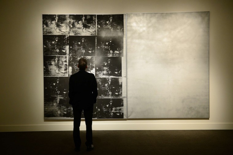 \"Silver Car Crash (Double Disaster)\" by Andy Warhol sold for $105.4 million on Wednesday.