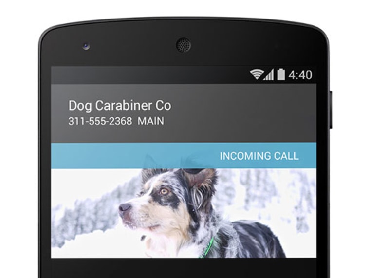 Android 4.4 KitKat looks up the number of the caller
