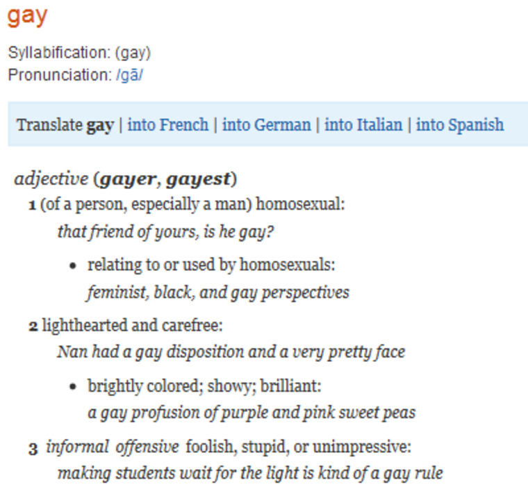 gay meaning oxford english dictionary