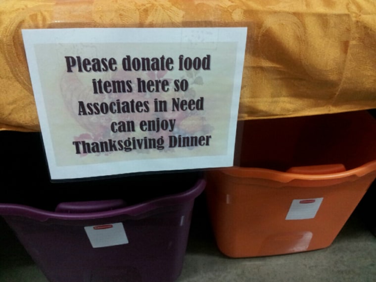 An employee-drive food collection at a Ohio Wal-mart is geared to help fellow workers.
