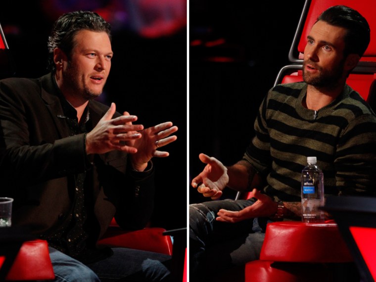 Image:  Blake Shelton and Adam Levine on The Voice