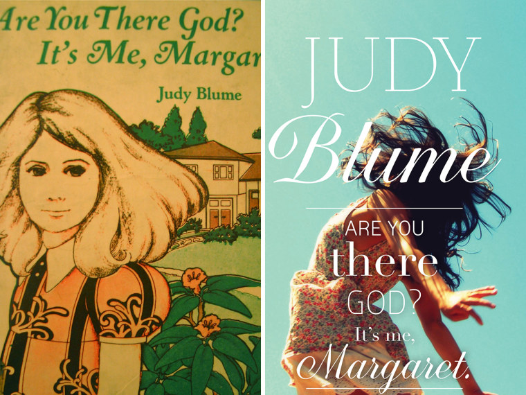 Image: Old and new book covers for \"Are You There, God? It's Me, Margaret\" by Judy Blume