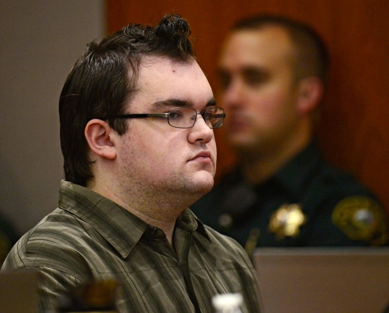 Austin Sigg sits in district court in Golden, Colo., on Tuesday, Nov.19, 2013, during the second day of his sentencing hearing. Sigg, 18, pleaded guilty last month to kidnapping and killing Jessica Ridgeway in Westminster in October 2012.