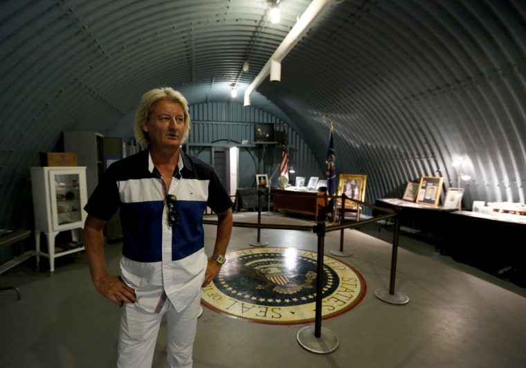 General manager Anthony Miller stands in the Cold War-era nuclear fallout shelter constructed for President John F. Kennedy on Peanut Island near Riviera Beach, Fla.