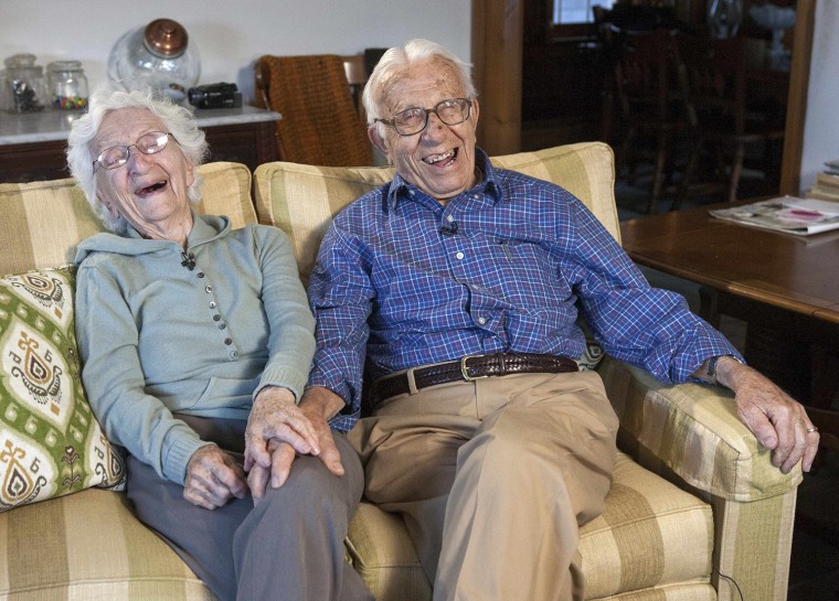 John Betar, 102, and his wife Ann, 98, are seen at their home