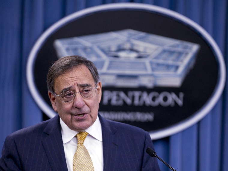 Former Defense Secretary Leon Panetta speaks a news conference at the Pentagon on Nov. 29, 2012.