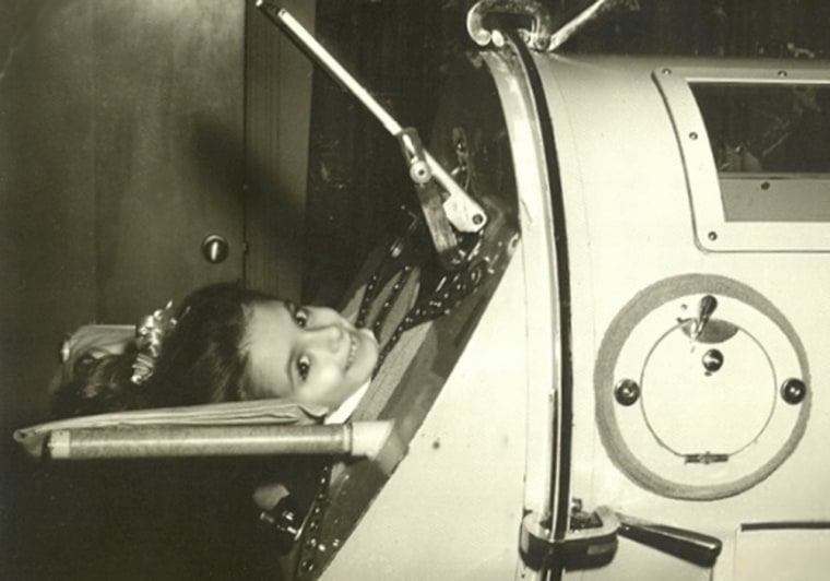 Martha Ann Lillard, of Shawnee, Okla., in an iron lung as a child. Lillard has been in an iron lung since she was paralyzed by polio in 1953 at age 5....