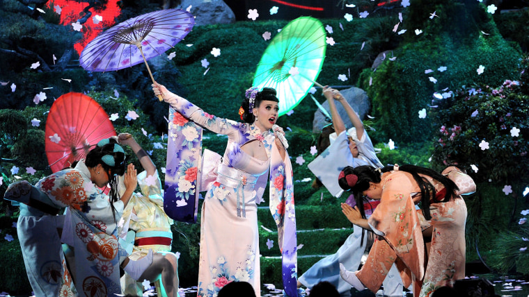 LOS ANGELES, CA - NOVEMBER 24:  Singer Katy Perry performs onstage during the 2013 American Music Awards at Nokia Theatre L.A. Live on November 24, 20...