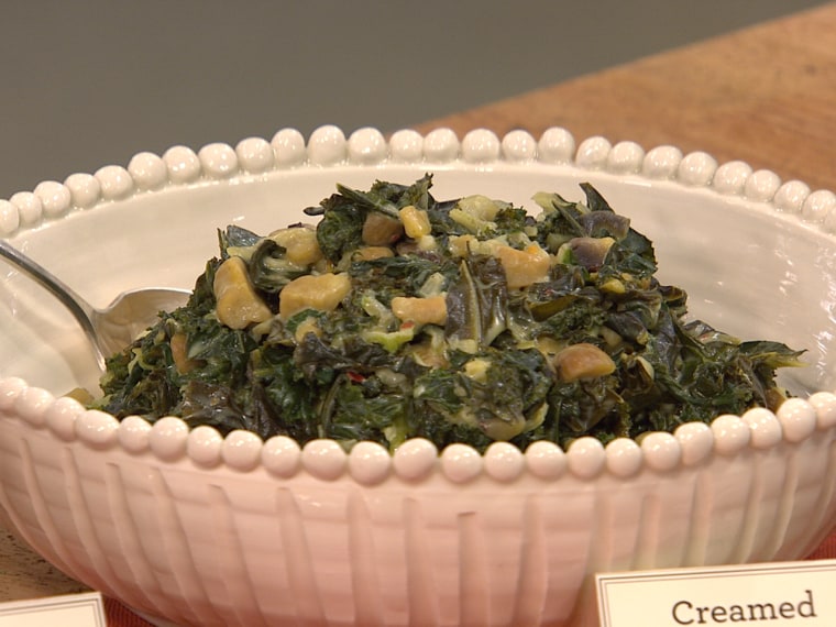 Martha’s creamed greens with chestnuts