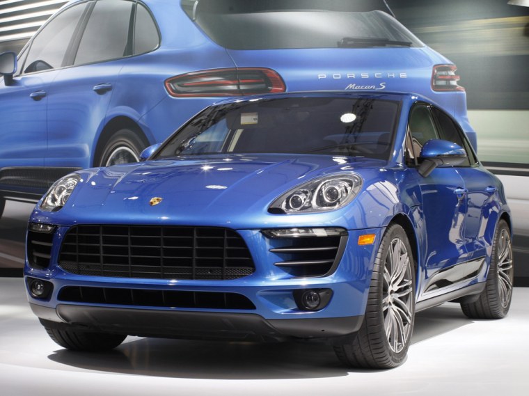 LOS ANGELES, CA - NOVEMBER 20: A Porsche Macan S is shown during media preview days at the 2013 Los Angeles Auto Show on November 20, 2013 in Los Ange...