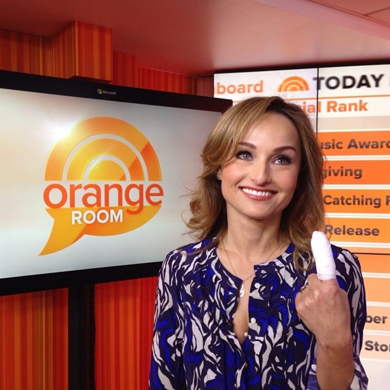 Giada De Laurentiis cut her finger live on air